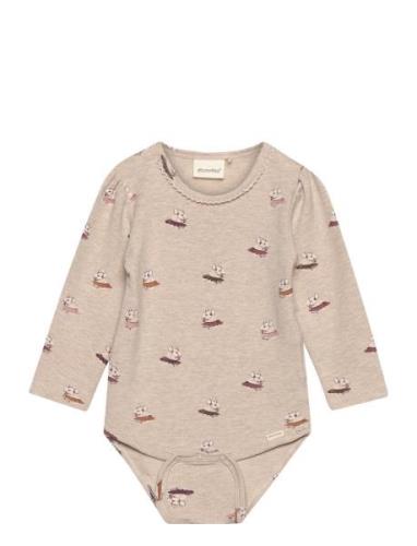 Minymo Body Ls Aop Sweat Beige