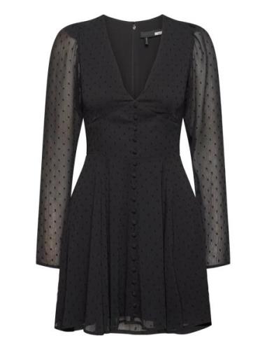 ROTATE Birger Christensen Long Sleeve Mini Dress Svart