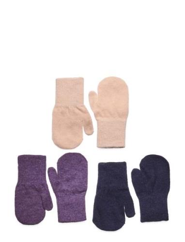 Minymo Magic Mittens Knit 3-Pack Multi/patterned