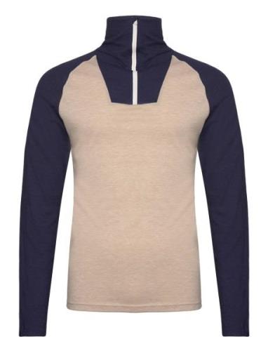 Bula Retro Merino Wool Halfzip Sweater Beige