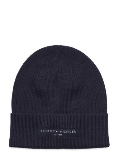 Tommy Hilfiger Th Foundation Cotton Beanie Marinblå