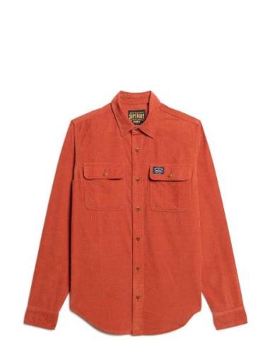 Superdry Corduroy Workwear Shirt Orange