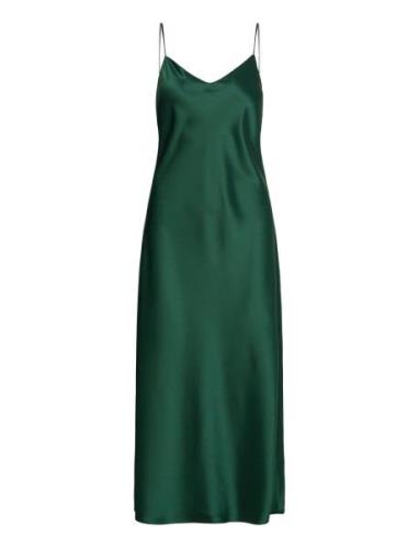 Polo Ralph Lauren Satin Midi Slip Dress Grön