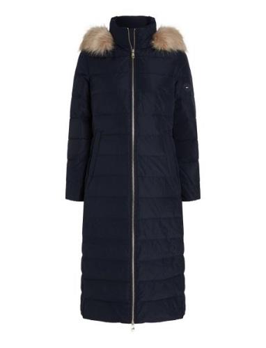 Tommy Hilfiger Heritage Down Tyra Maxi With Fur Marinblå