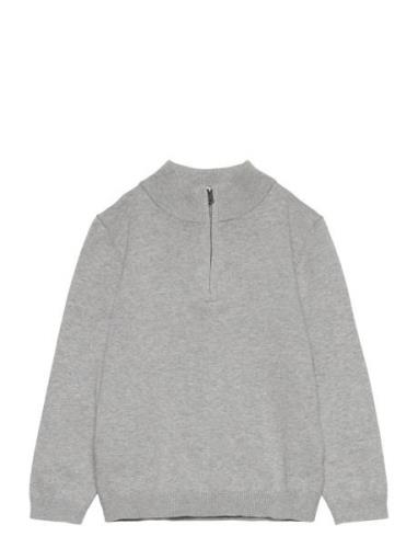 Mango Zip Neck Jumper Grå