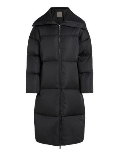 Calvin Klein Mw Padded Satin Coat Svart