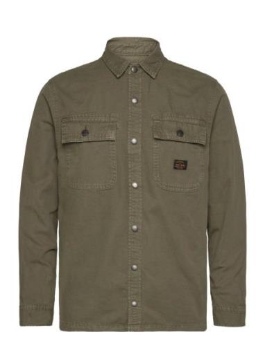 Superdry Canvas Workwear Overshirt Khaki Green