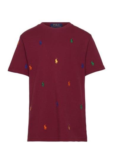 Ralph Lauren Kids Polo Pony Cotton Mesh Tee Burgundy