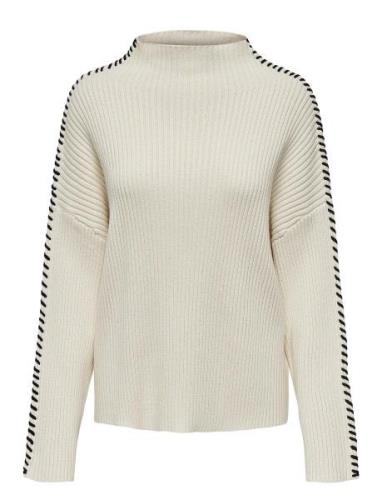 ONLY Onlqueenie Ls Contrast High Neck Prm Knt Kräm