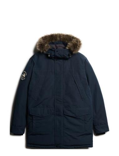 Superdry Everest Faux Fur Parka Jacket Marinblå