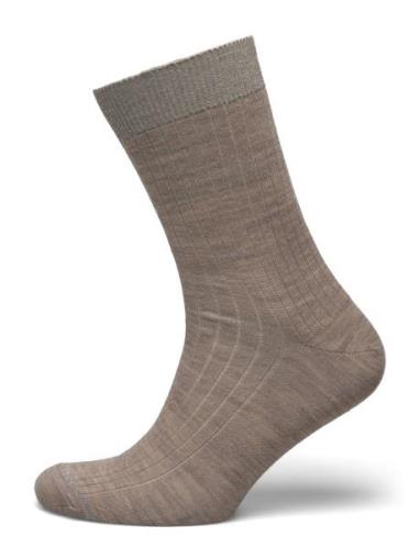 Mp Denmark Erina Wool Rib Socks Beige