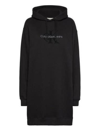 Calvin Klein Jeans Chenille Monologo Hoodie Dress Svart