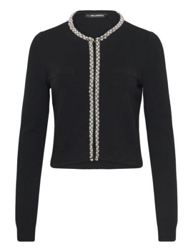 Karl Lagerfeld Classic Pearl Knit Cardigan Svart