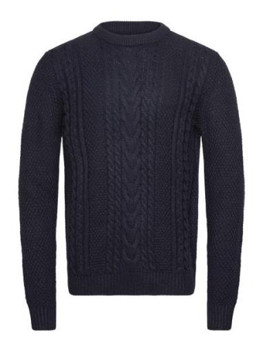 Jack & J S Jjcraig Knit Crew Neck Aw24 Marinblå