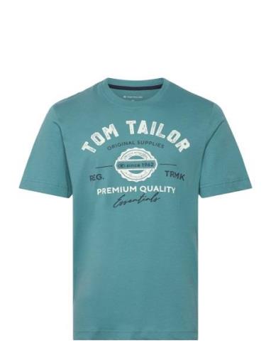 Tom Tailor Logo Tee Blå