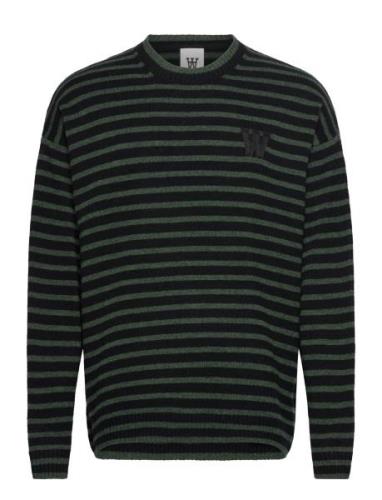 Double A By Wood Wood Wwtya Striped Over D Jumper Khaki Green