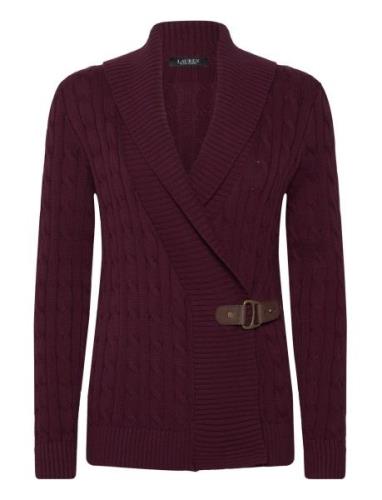 Lauren Ralph Lauren Buckled Cotton Sweater Burgundy