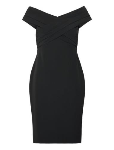 Lauren Ralph Lauren Crepe Off-The-Shoulder Cocktail Dress Svart