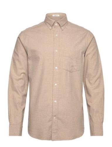 GANT Reg Flannel Melange Shirt Beige