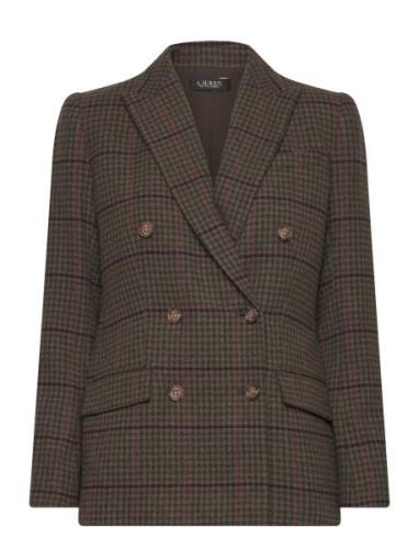 Lauren Ralph Lauren Glen Checktk! Double-Breasted Blazer Khaki Green