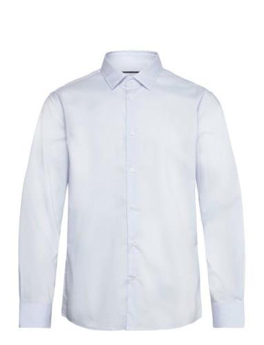 Mango Regular-Fit Stretch Cotton Shirt Blå