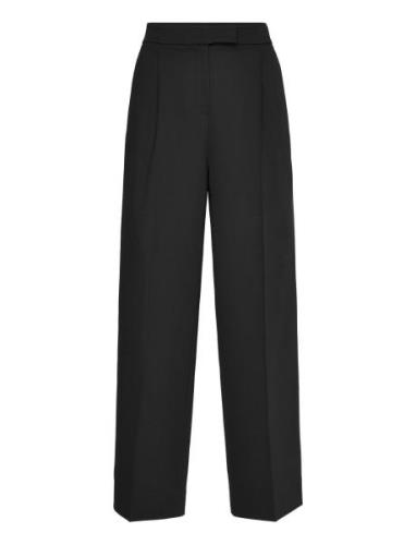 Calvin Klein Soft Crepe Pleated Trouser Svart