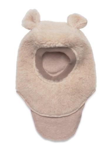 Huttelihut Balaclava Ears Wool Teddy Beige