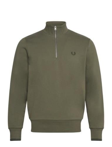 Fred Perry Half Zip Sweatshirt Grön