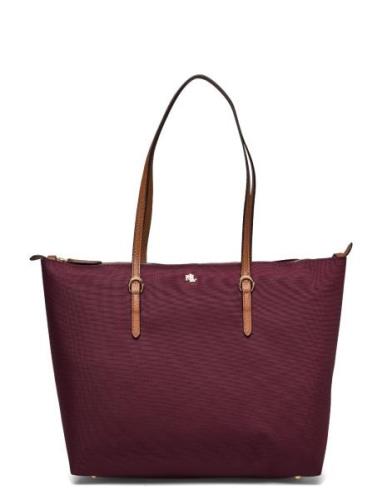 Lauren Ralph Lauren Nylon Medium Keaton Tote Bag Burgundy