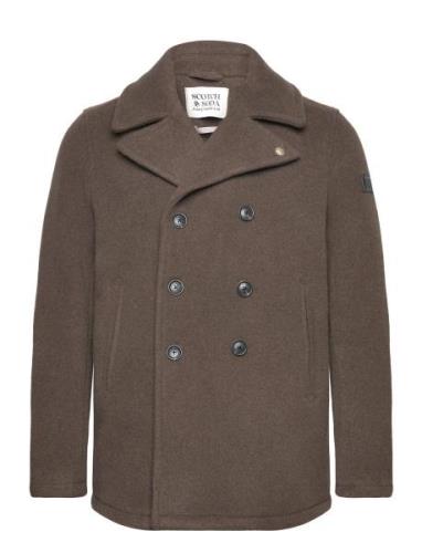 Scotch & Soda Wool Blend Peacoat Brun