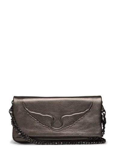 Zadig & Voltaire Rock Wings Metallic Grained Leather Brun