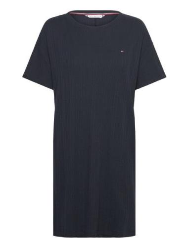 Tommy Hilfiger Ss Rib Jersey Nightdress Marinblå