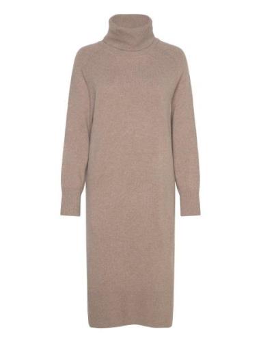 GANT Herringb Detail Rollneck Dress Beige