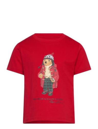 Ralph Lauren Kids Polo Bear Cotton Jersey Tee Röd