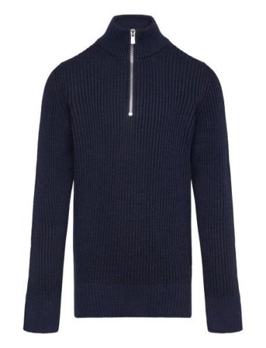 Jack & J S Jprblaliam Knit Half Zip Bf Jnr Marinblå