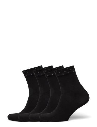 Lindex Sock 4 P Dots Cuff Svart