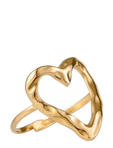 By Jolima Open Heart Adjustable Ring Guld