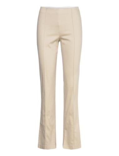 Monki Regular Waist Press Crease Trousers Kräm