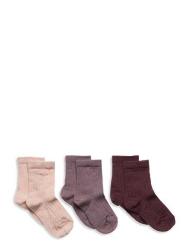 Mp Denmark Wool Rib Socks - 3-Pack Multi/patterned