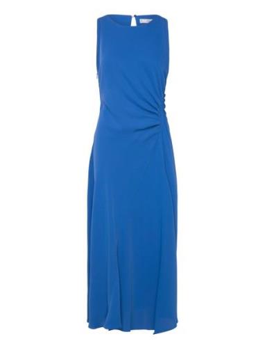 Mango Midi-Dress With Draped Detail Blå