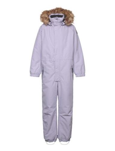 Color Kids Coverall W. Fake Fur Lila