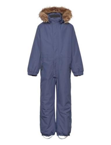 Color Kids Coverall W. Fake Fur Blå