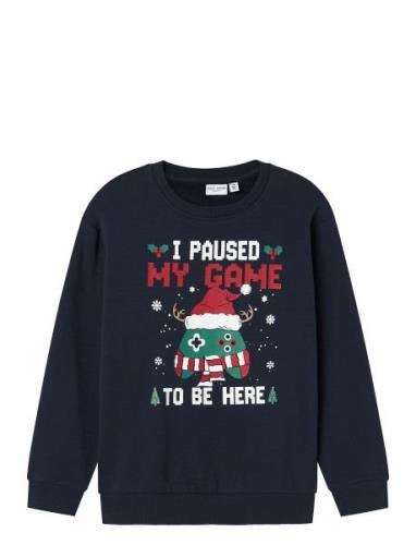 Name It Nkmvismas Ls Nreg Sweat Bru Marinblå