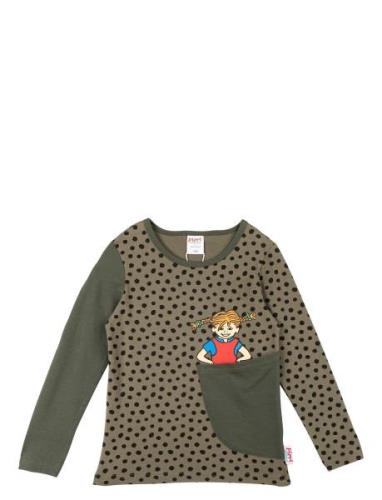 Pippi Langstrømpe Speckled Shirt Khaki Green