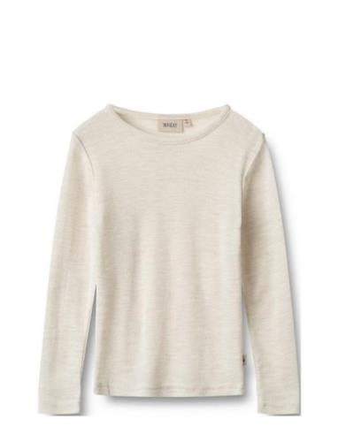 Wheat Wool T-Shirt L/S Alfie Kräm