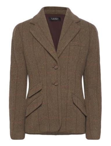 Lauren Ralph Lauren Wool-Blend Herringb Tweed Blazer Brun