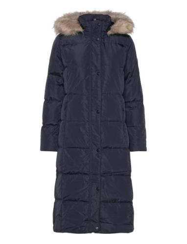 Lauren Ralph Lauren Faux-Fur-Trim Hooded Down Coat Marinblå