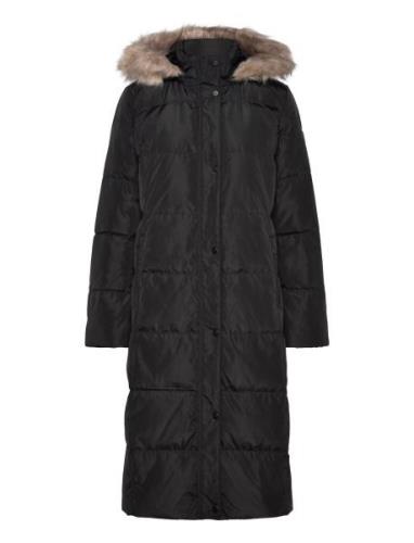 Lauren Ralph Lauren Faux-Fur-Trim Hooded Down Coat Svart