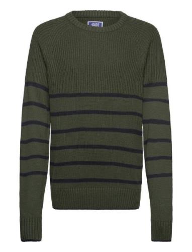 Jack & J S Jjpannel Knit Crew Neck Aw24 Jnr Grön