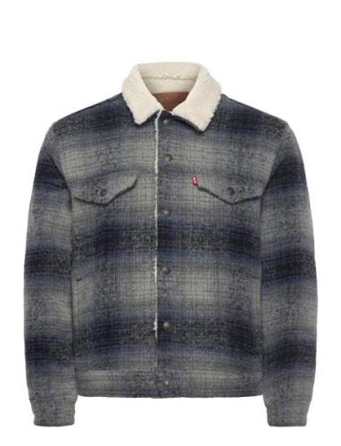 LEVI´S Men Plaid Type3 Sherpa Truck Westi Grå